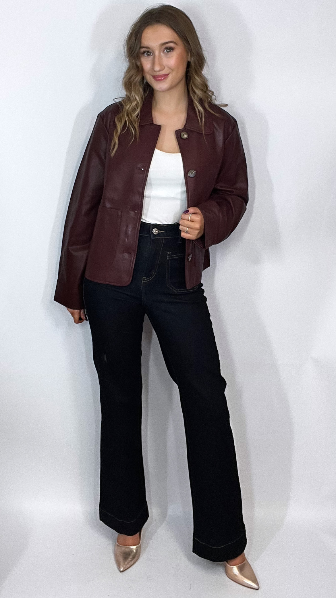R&R Adele Jacket Burgundy - Image 3