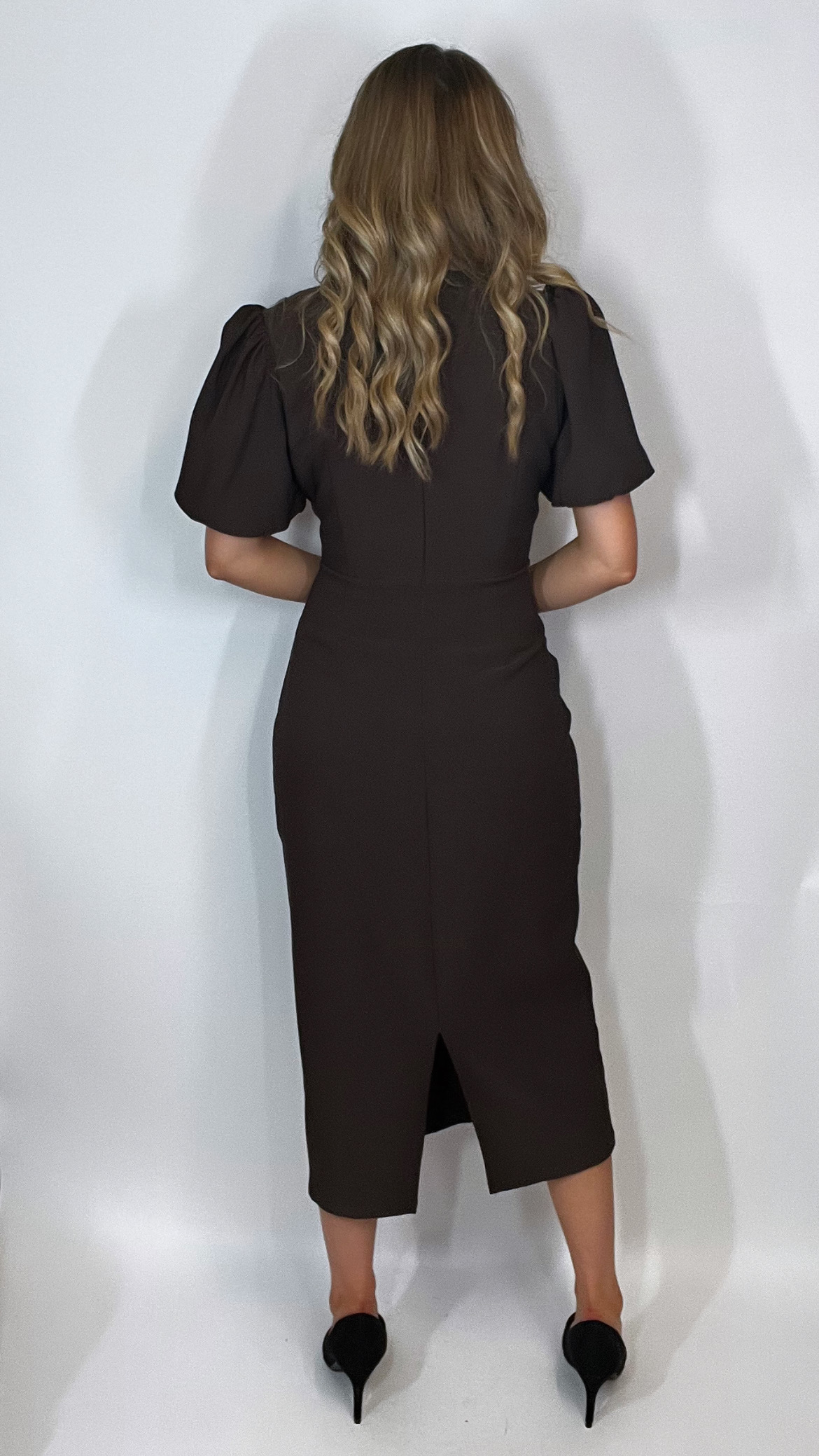 Emma Bow Dress Brown - Image 2