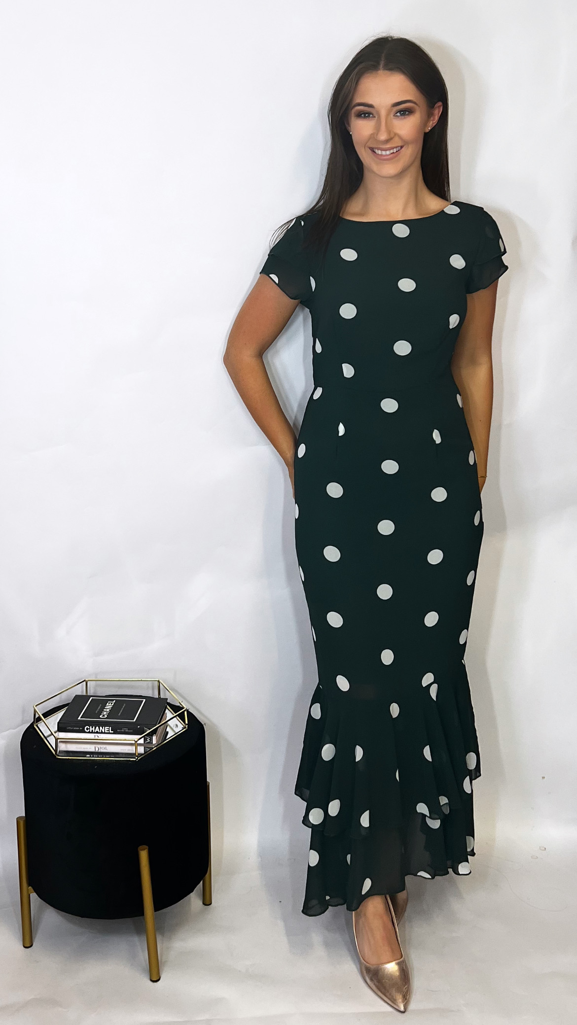 Roxy Polka Dress Green