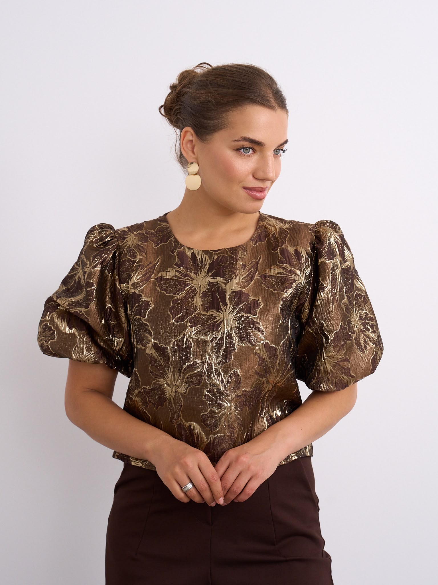 Addison Top Brown/Gold