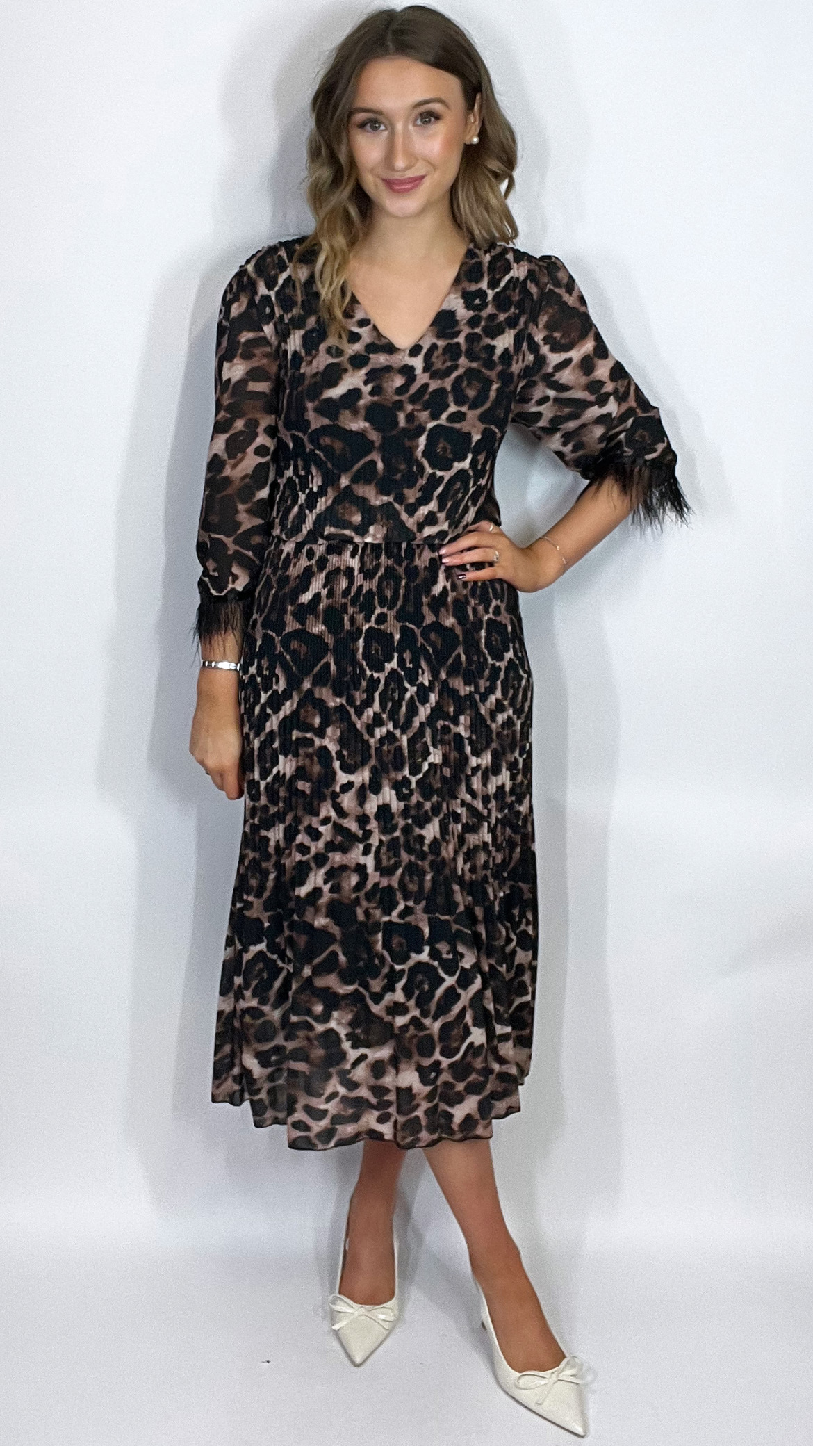Enya Midi Dress Brown