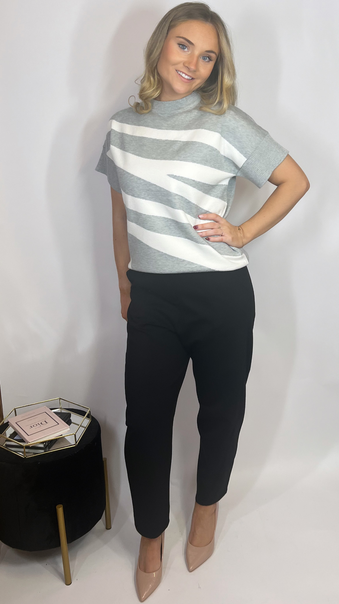 Vesper Knit Top Grey - Image 2