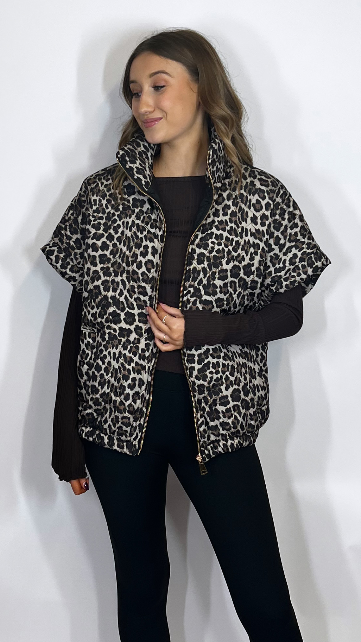 The Hazel Leopard Gilet