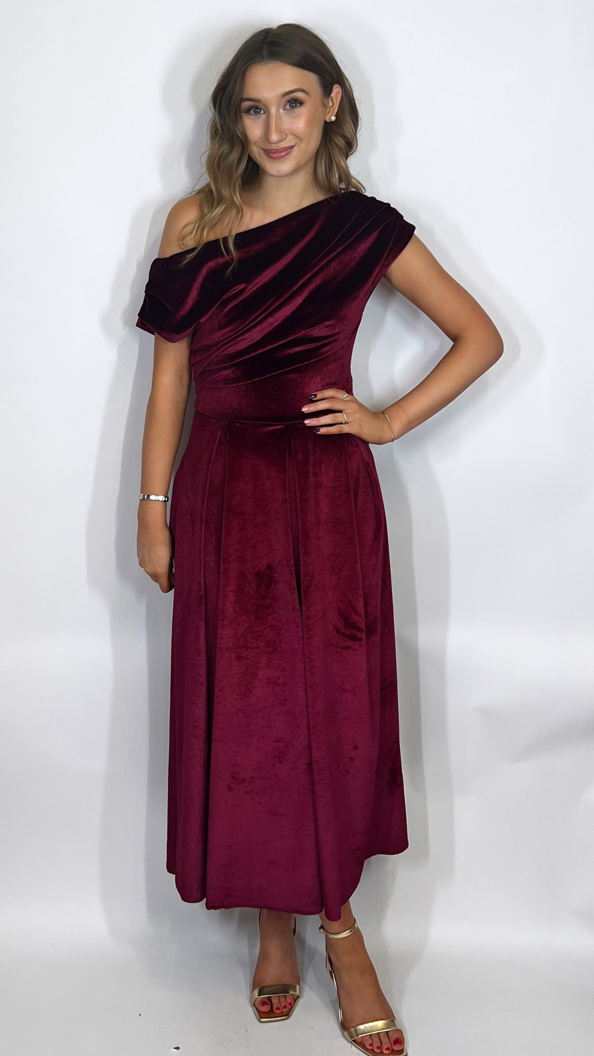 Betty Velet Dress Wine