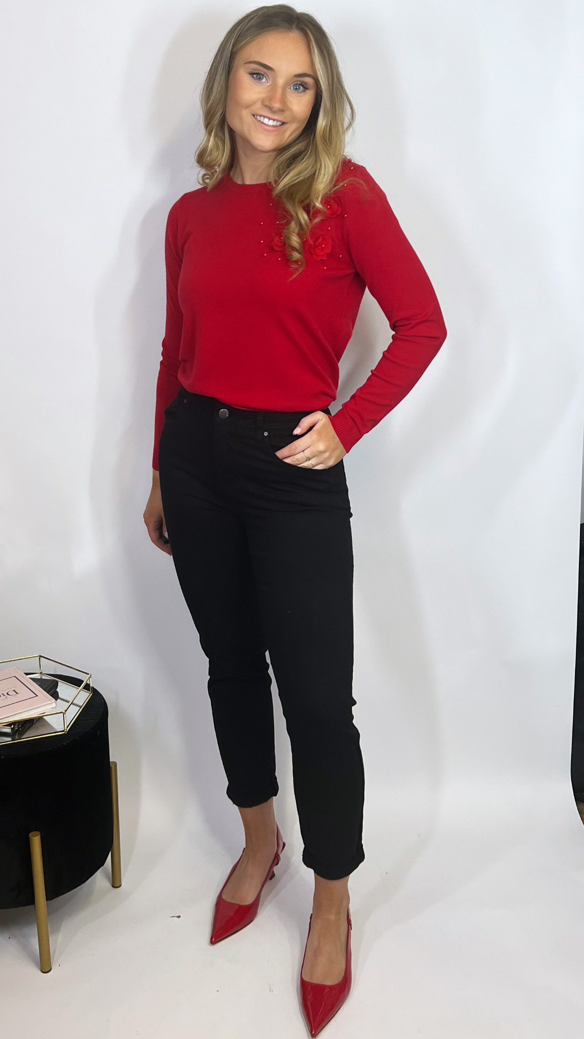Novalie Knit Red