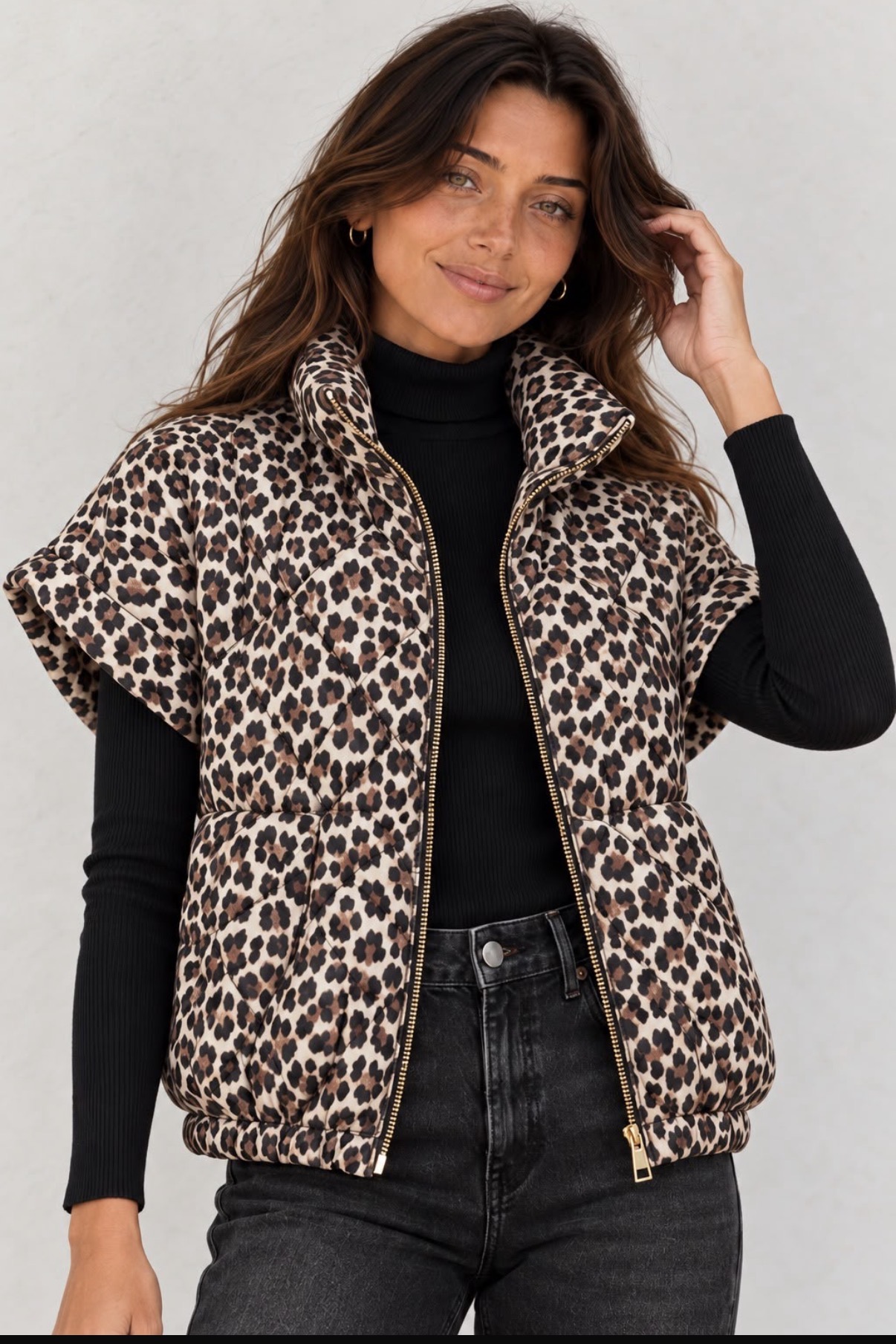 The Hazel Leopard Gilet